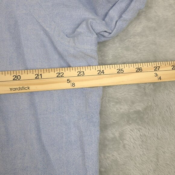 Ralph Lauren Mens 17 / 35 Blue Button Down Shirt Long Sleeves Full‎ Color Pony - Picture 4 of 7